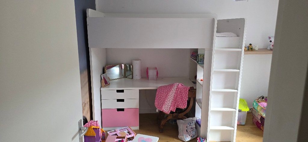 IKEA Smastad Hoogslaper met bureau en kast - Wit, Kinderen en Baby's, Kinderkamer | Stapelbedden en Hoogslapers, Ophalen, Gebruikt