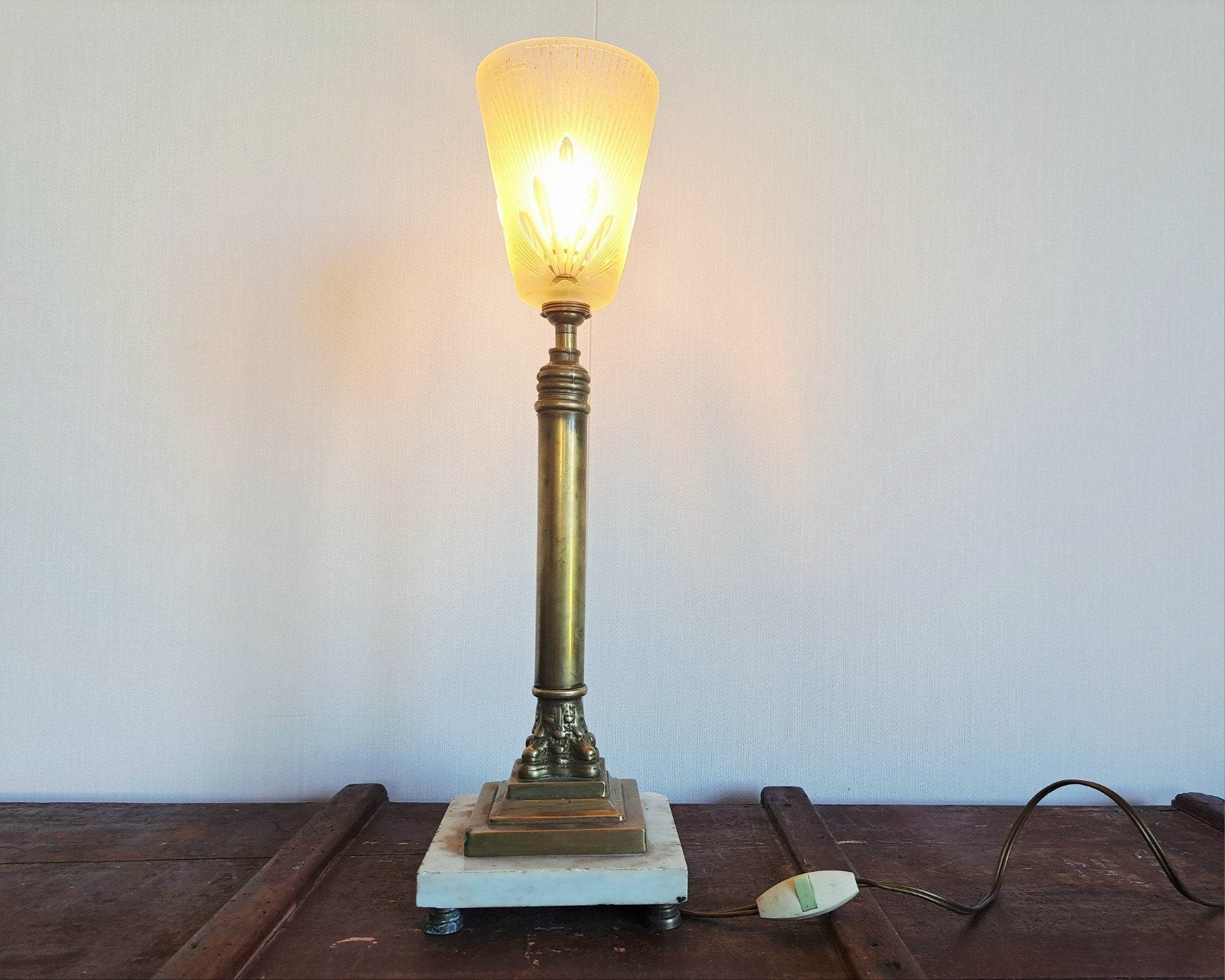 Prachtige Antieke Art Nouveau Tafellamp, Antiek en Kunst, Antiek | Lampen, Ophalen of Verzenden