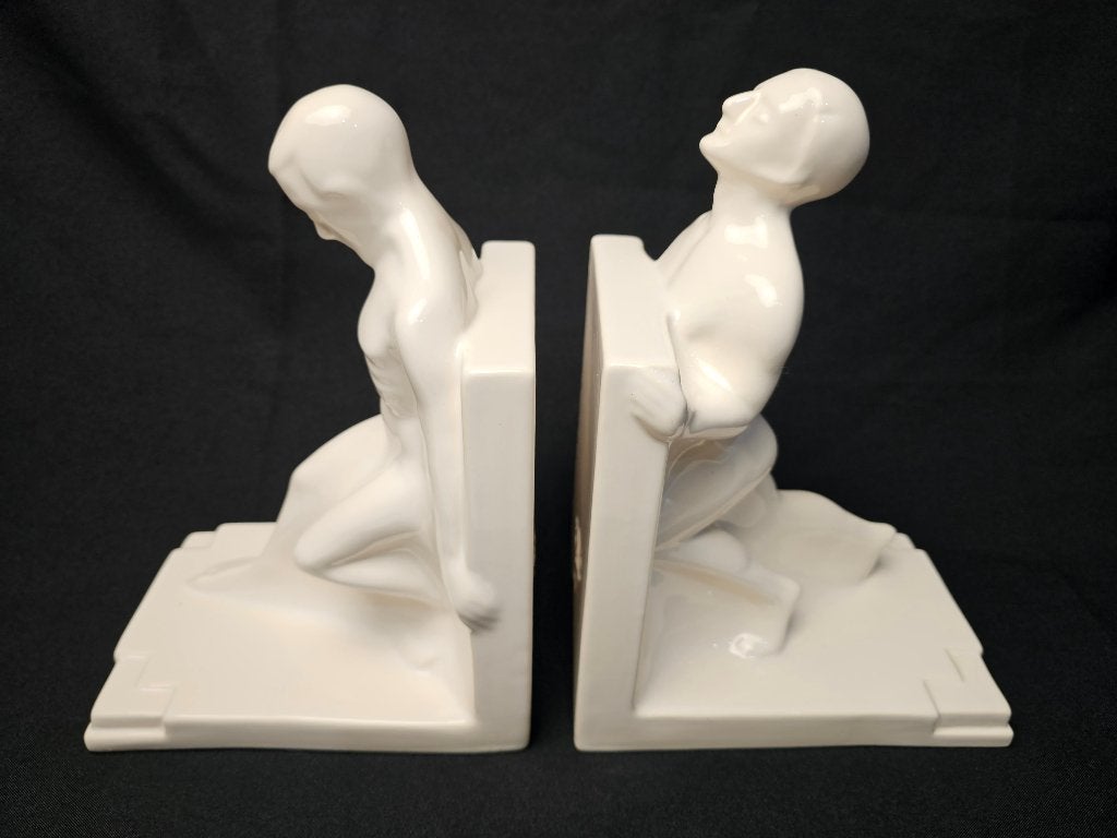 # Art Deco Boekensteunen - Godefridus Boonekamp,, Antiek en Kunst, Antiek | Keramiek en Aardewerk, Ophalen