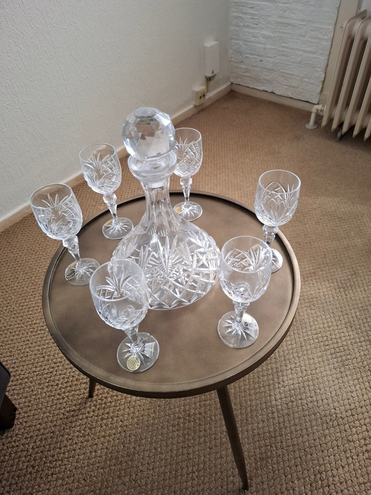 Kristal karaf glazen, Ophalen of Verzenden, Nieuw