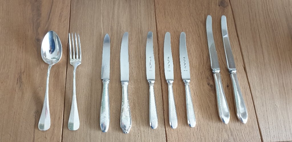 Oud bestek, vintage (o.a. GERO) verzilverd, eerlijke prijs!, Antiek en Kunst, Ophalen of Verzenden