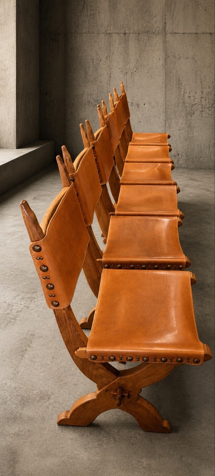 Set van 6 Brutalistische eetkamerstoelen van Bram Sprij, Ophalen