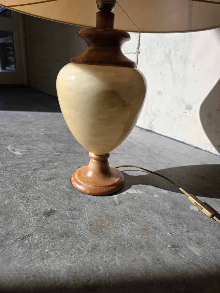 Vintage tafellamp met marmeren voet, Ophalen of Verzenden