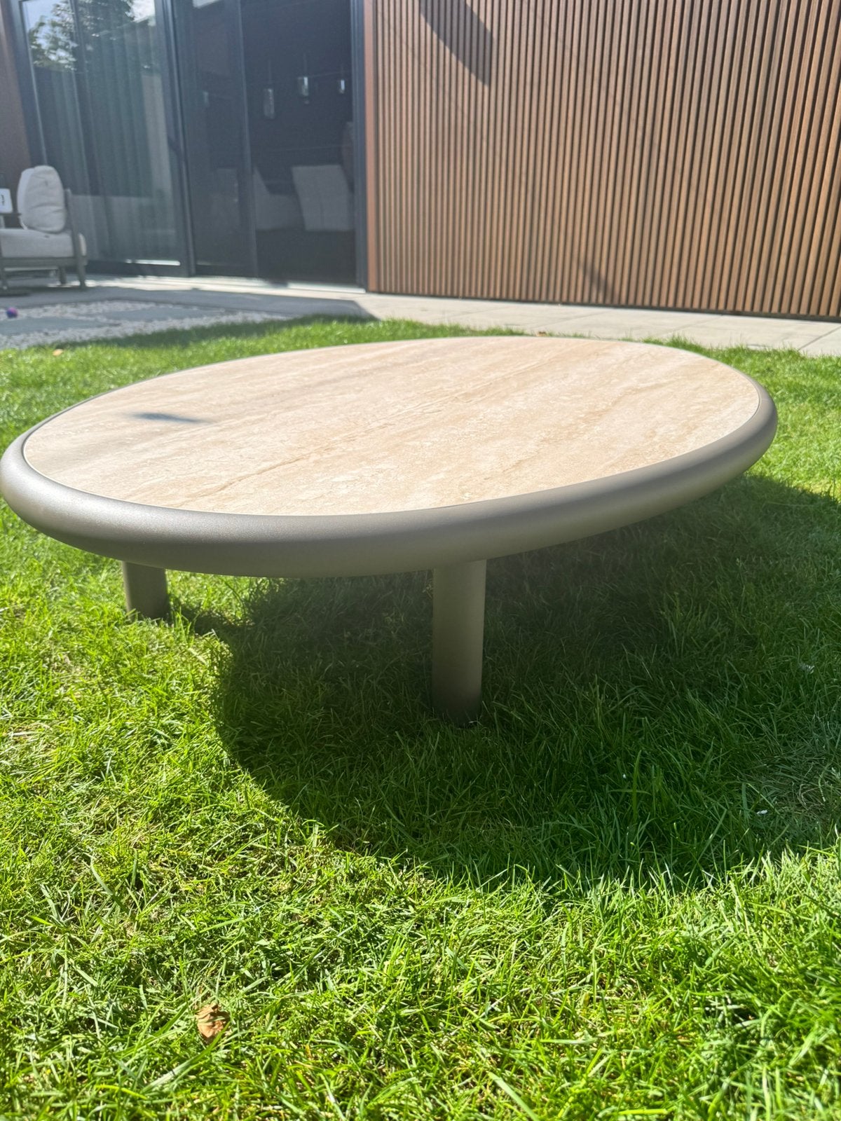 NIEUW salontafel voor buiten of binnen met keramisch blad, Ophalen, Nieuw, Ovaal