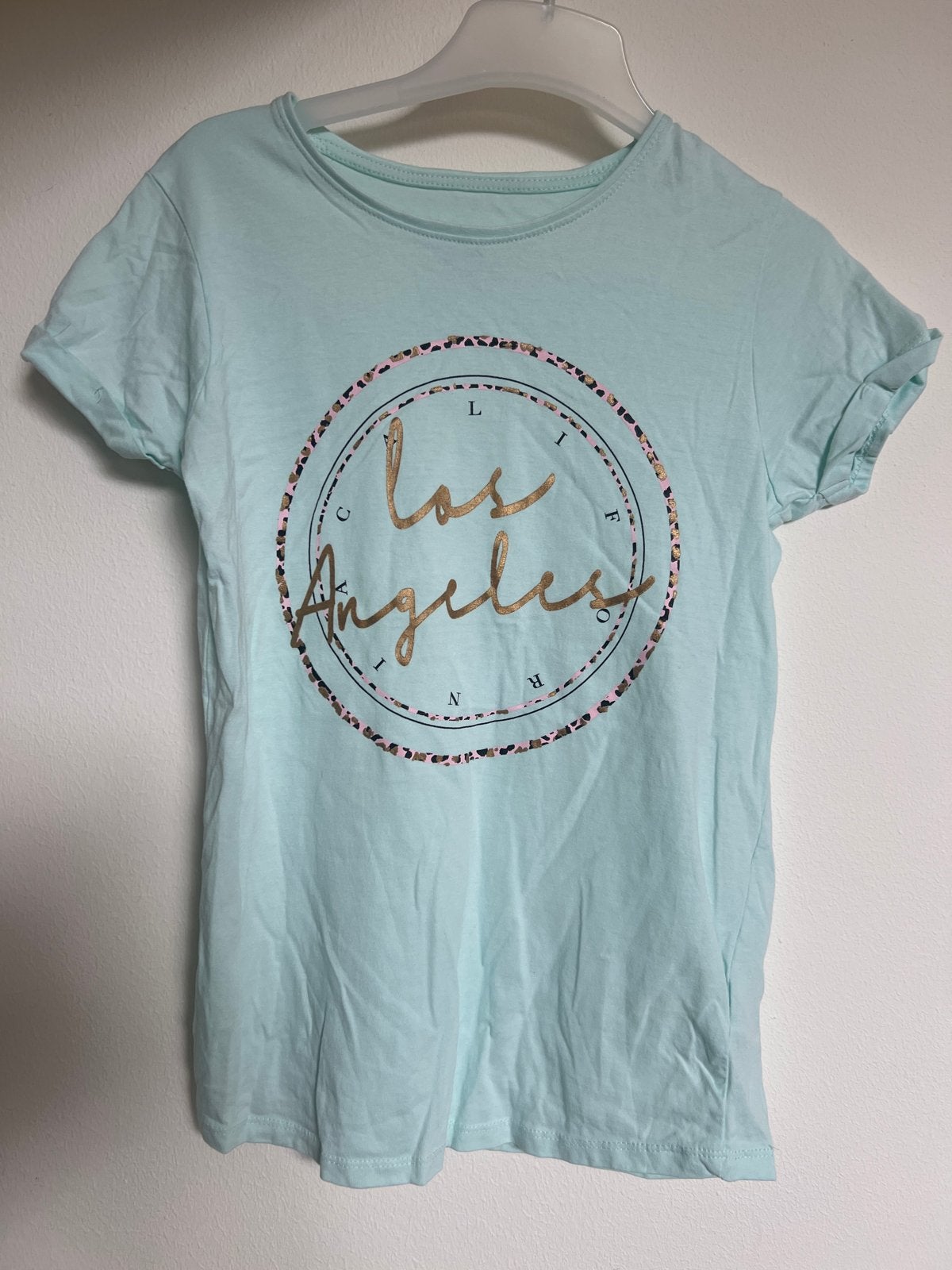 Mintgroen T-shirt met opdruk mt 152/11-12 jr, Kinderen en Baby's, Kinderkleding | Maat 146, Ophalen of Verzenden, Zo goed als nieuw