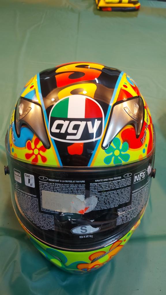 Agv ti tech "valencia" valentino rossi, Motoren, Ophalen of Verzenden, Tweedehands, Integraalhelm, AGV