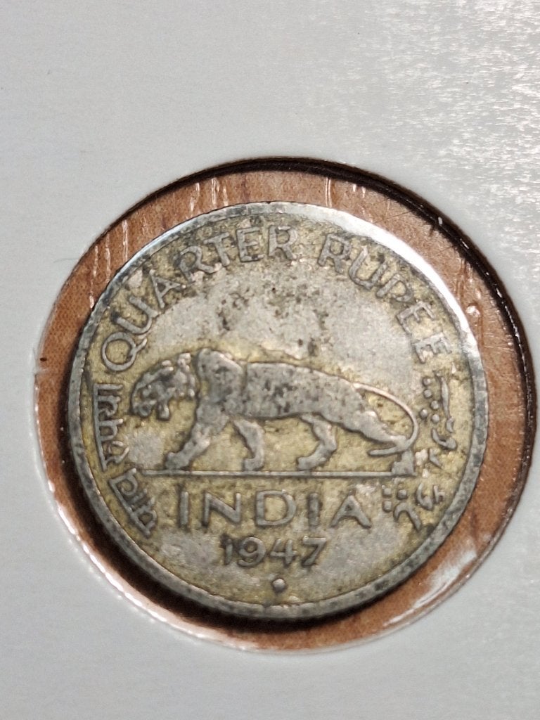 INDIË quarter rupee 1947 (#87), Postzegels en Munten, Munten | Azië, Ophalen of Verzenden, Zuid-Azië, Losse munt