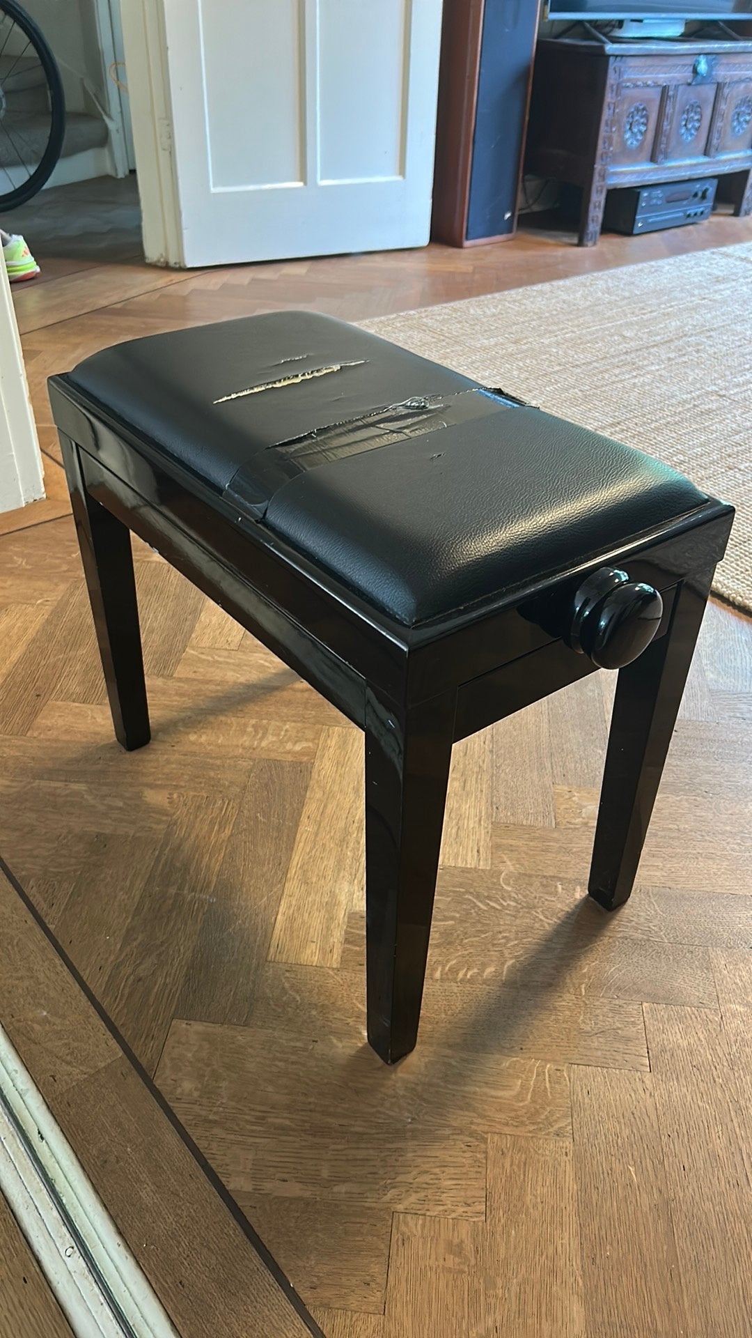Piano kruk, Ophalen, Gebruikt, Zwart