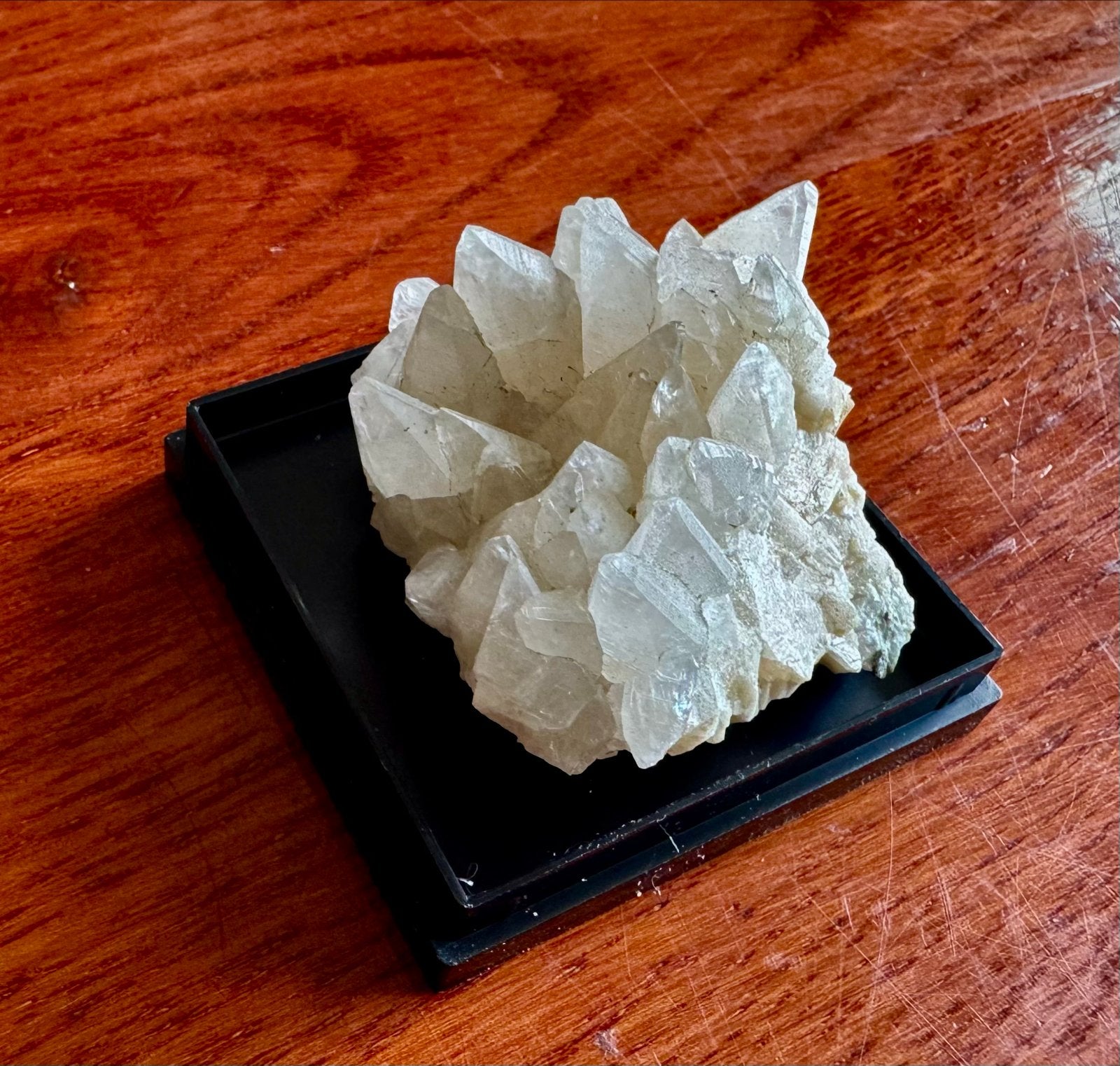 Prachtige Kwarts Kristal Cluster in Display Box, Ophalen of Verzenden, Mineraal