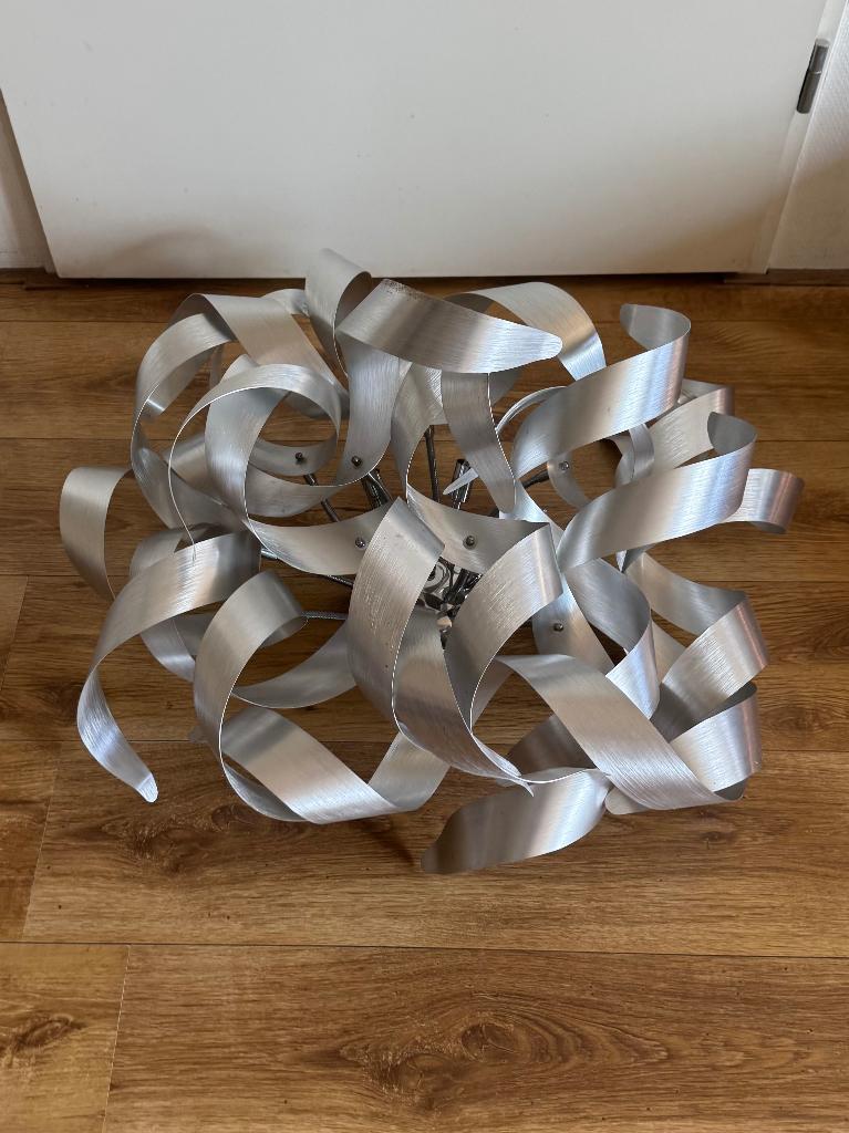 Prachtige grote design plafondlamp metaal krullen, Ophalen of Verzenden, Zo goed als nieuw, Metaal