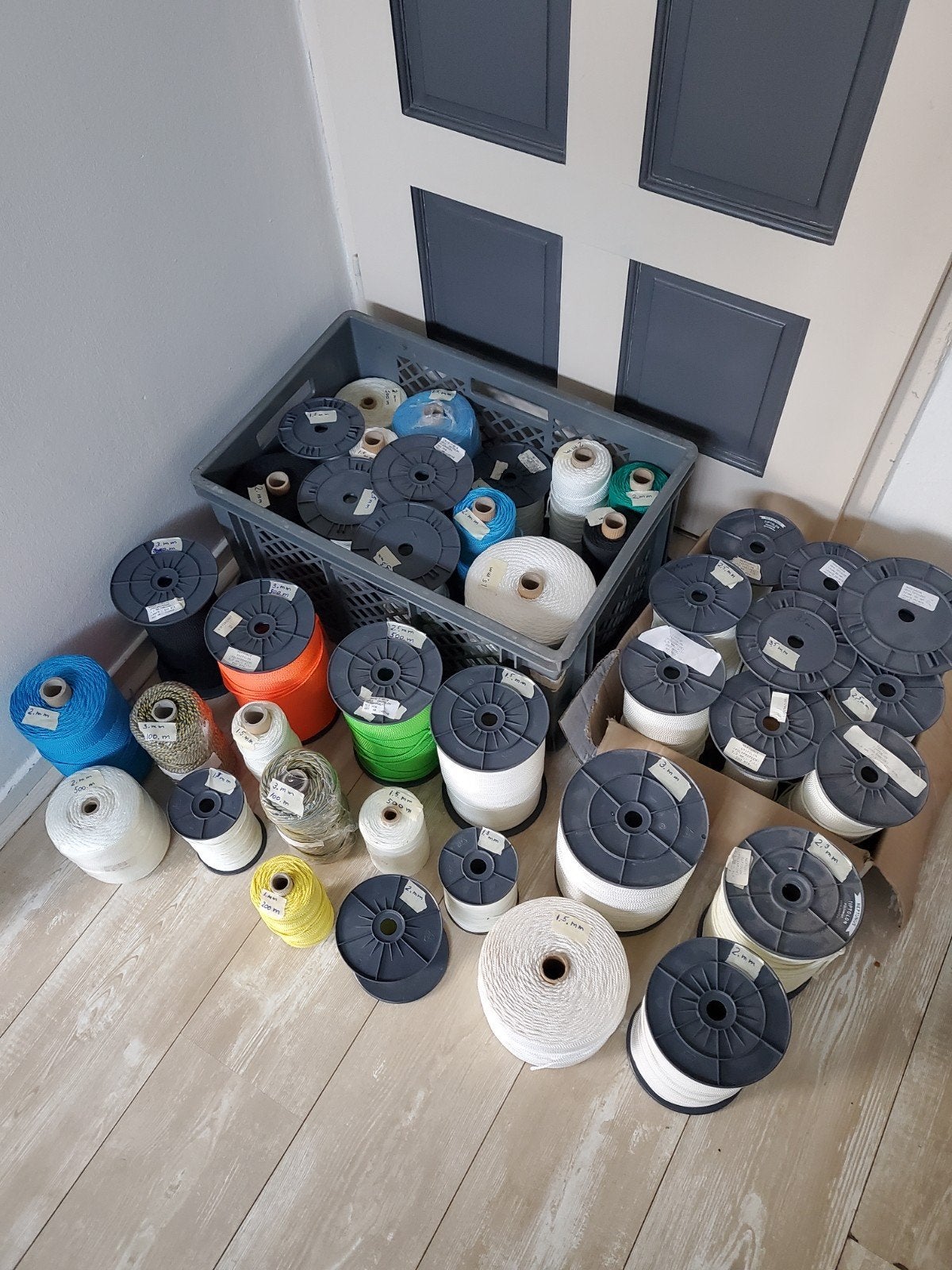 Gevlochten nylon touw/koord in verschillende kleuren/diktes, Ophalen