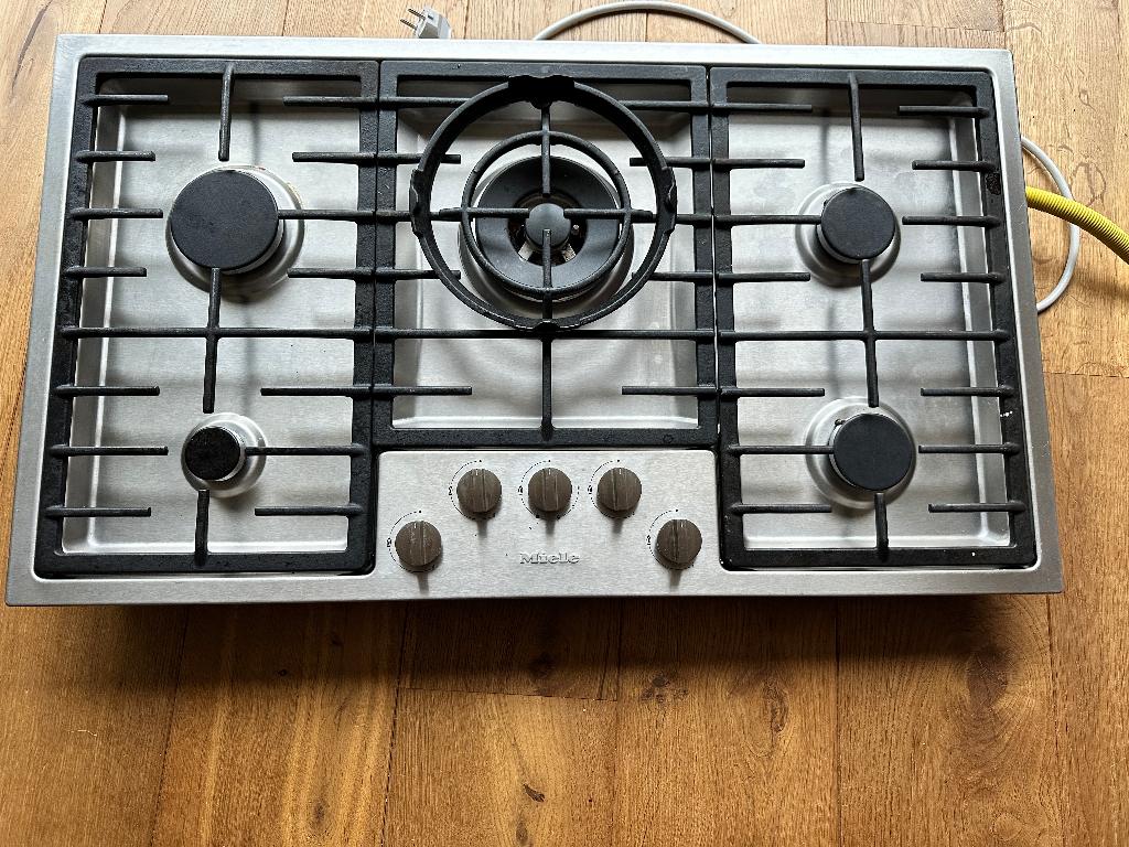 Miele KM 2356 Gaskookplaat - RVS, Witgoed en Apparatuur, Kookplaten, Gebruikt, Inbouw, Gas, 5 kookzones of meer, Ophalen