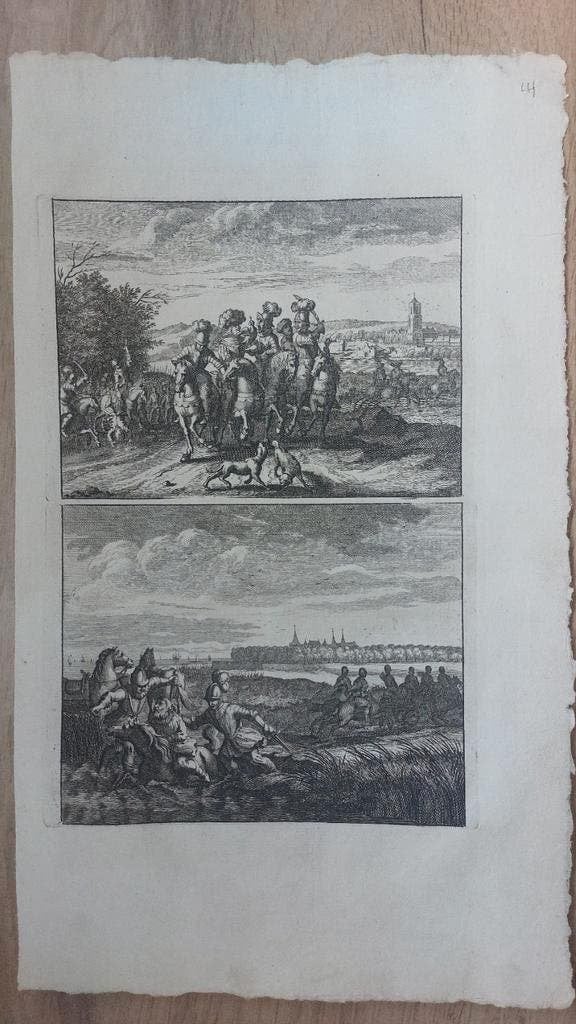 14 / 2 afbeeldingen van De Vecht o.a. bij Muiden C Commelin, 22 cm, Stadsgezicht, 15 cm, 1600 - 1699