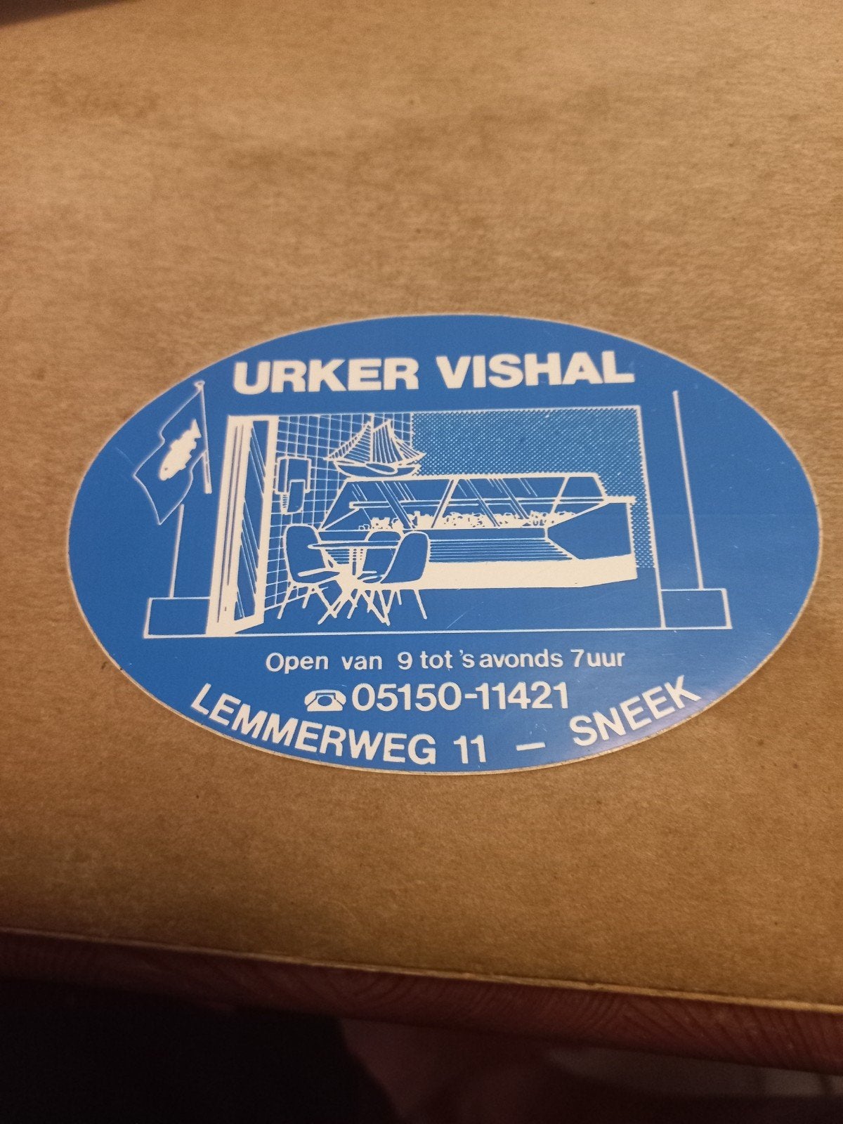 Vintage Urker Vishal Sticker - Sneek, Verzamelen, Ophalen of Verzenden, Gebruikt
