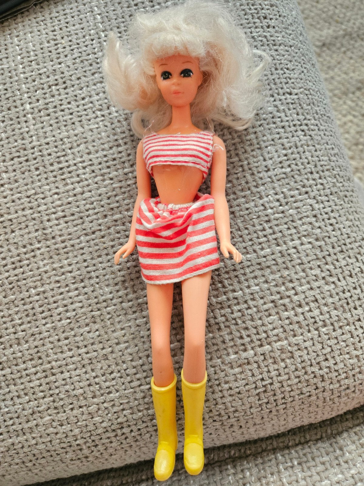 Peggy barbie vintage gestreepte bikini, Ophalen of Verzenden, Gebruikt, Pop