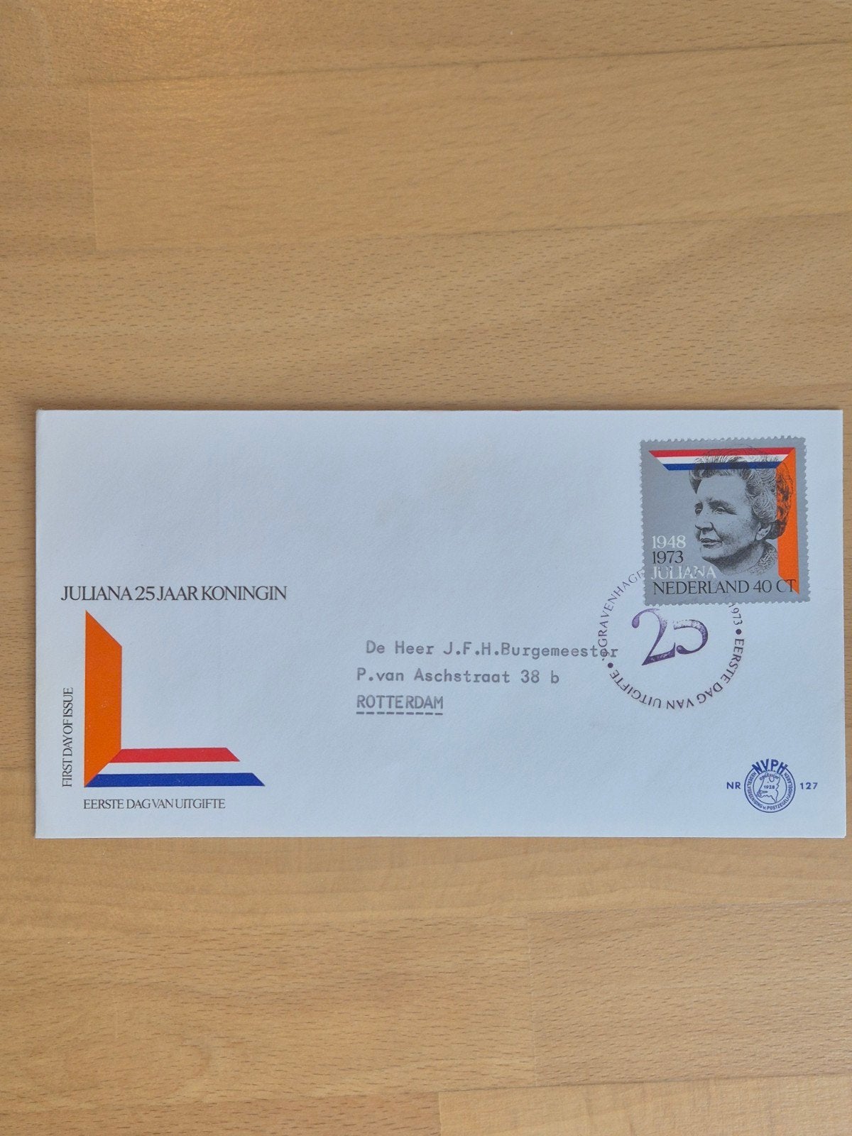 FDC 1973 Nederland Juliana, Postzegels en Munten, Postzegels | Eerstedagenveloppen, Ophalen of Verzenden, Beschreven, Nederland