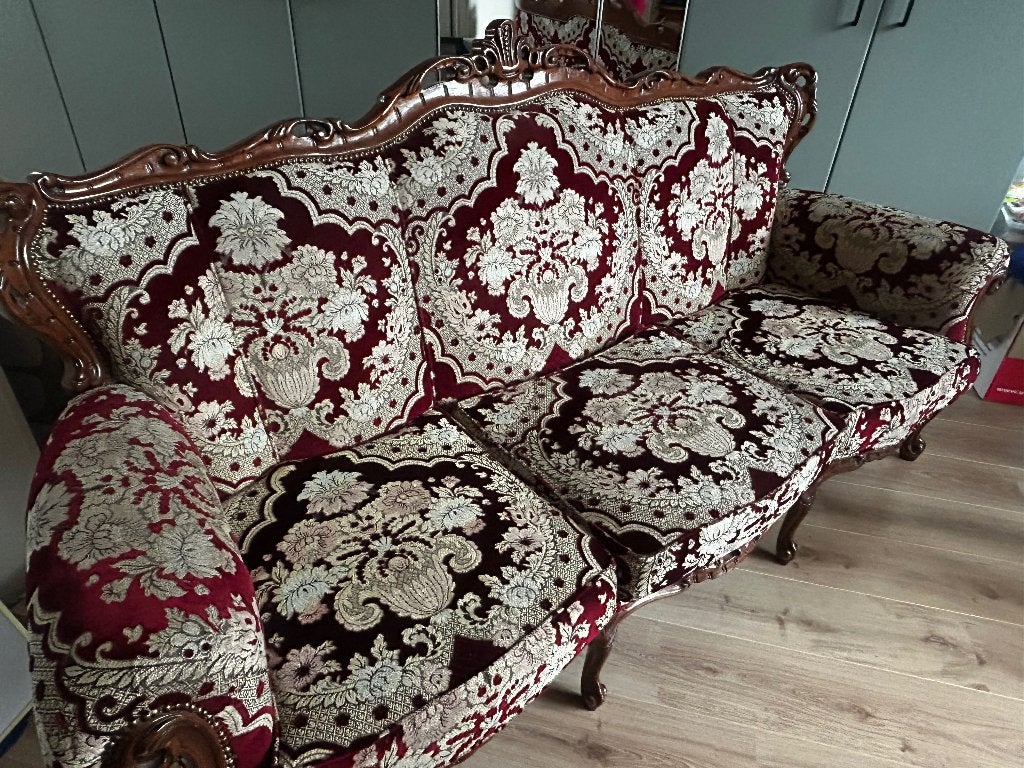 Vintage bankstel - Louis XV Style, Ophalen, Hout, Minder dan 75 cm, 150 tot 200 cm