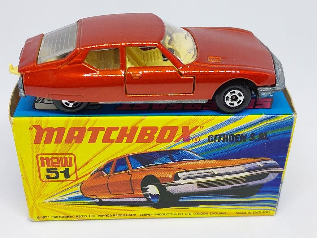 CITROEN S.M No51 MATCHBOX UIT 1971 ONBESPEELD IN DOOS, Hobby en Vrije tijd, Ophalen of Verzenden, Nieuw, Auto