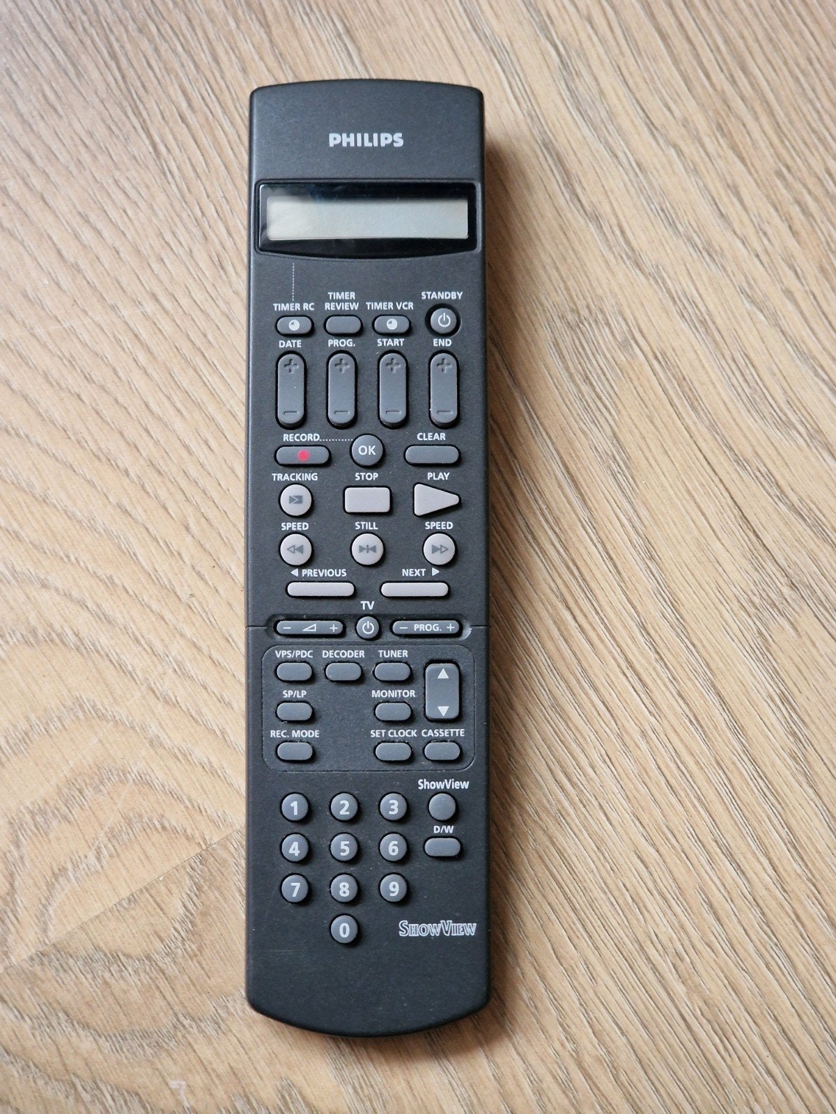 Philips VCR Afstandsbediening met Display - ShowView, Audio, Tv en Foto, Afstandsbedieningen, Gebruikt, Tv, Ophalen of Verzenden