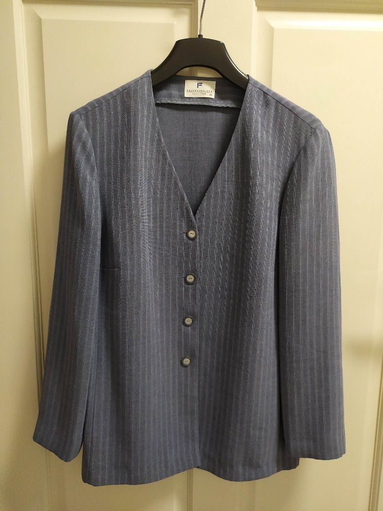 Frankenwalder zomer blazer 46, Blauw, Ophalen of Verzenden, Zo goed als nieuw, Jasje of Colbert
