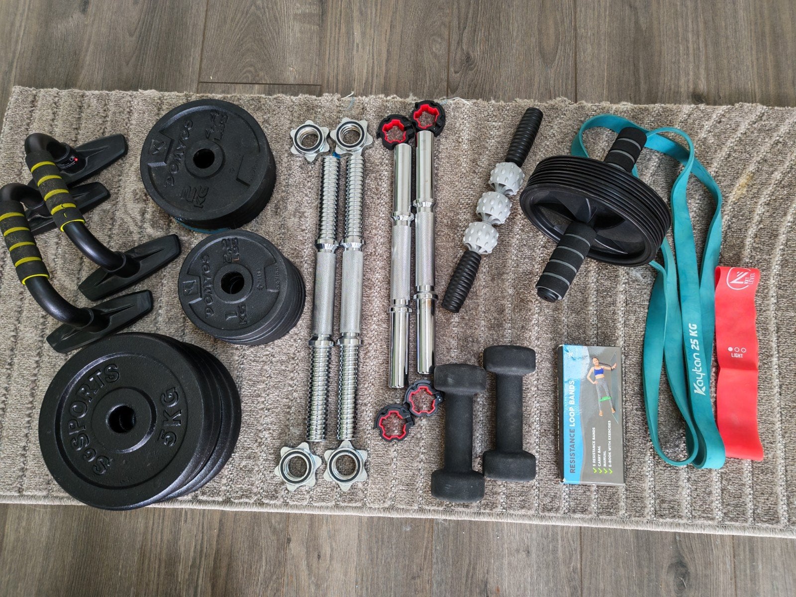 Complete fitness set met halterbank en gewichten fitnessbank, Ophalen, Nn, Gebruikt, Nn