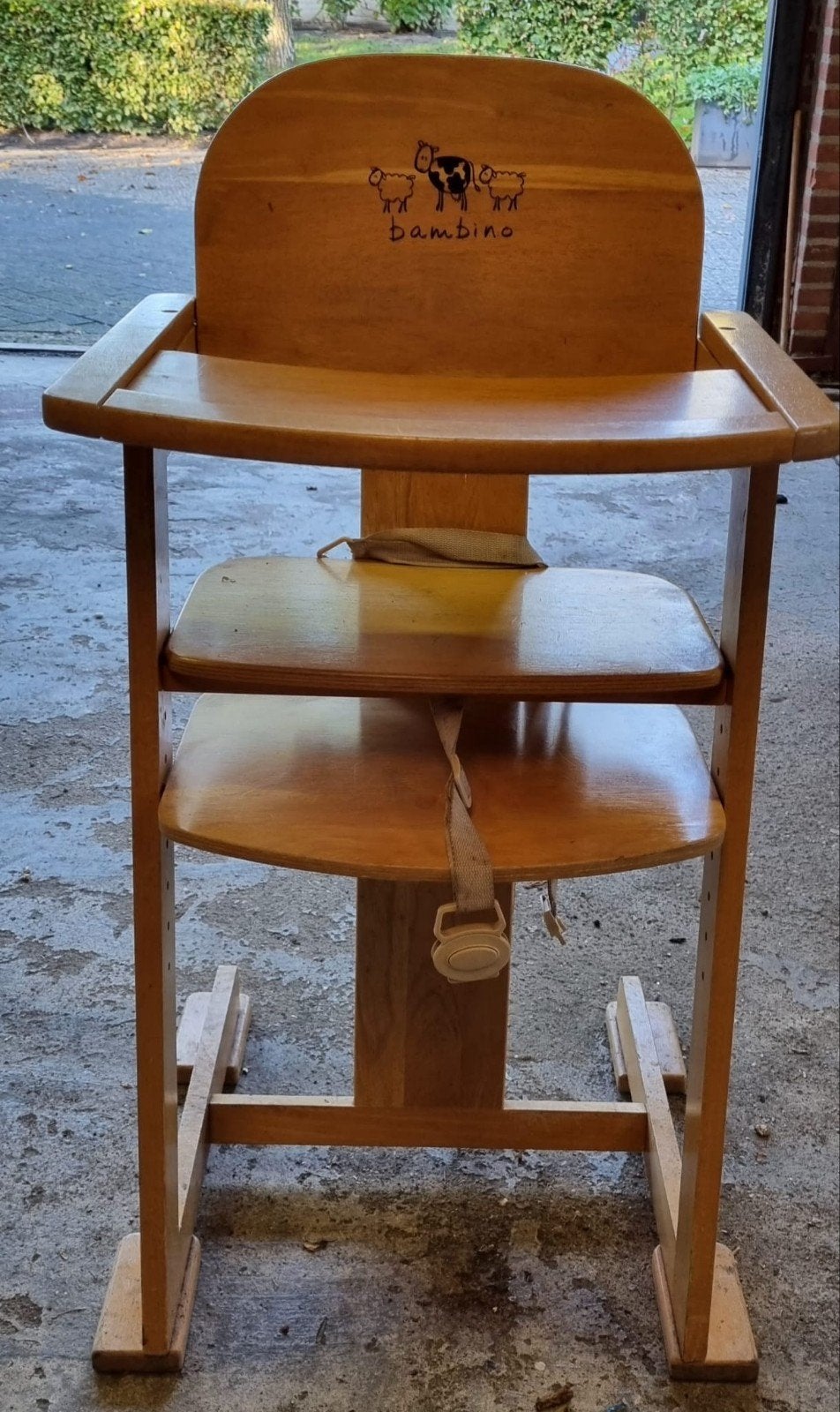 Houten meegroeistoel Bambino, Ophalen, Gebruikt, Meegroeistoel, Afneembaar eetblad