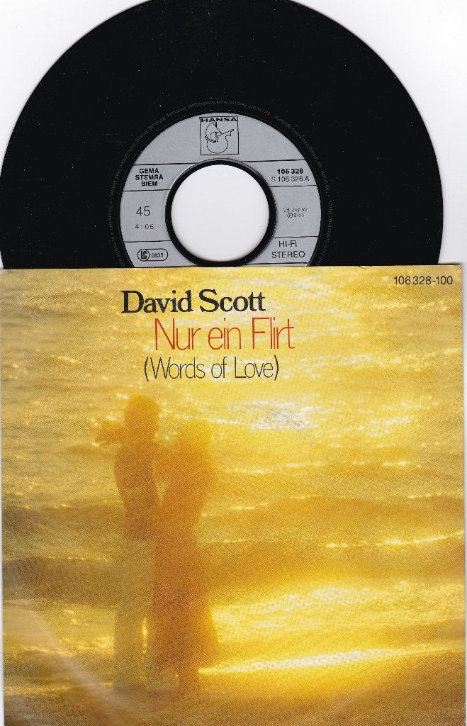 David Scott - Nur Ein Flirt (Words Of Love), Ophalen of Verzenden, Zo goed als nieuw, 7 inch, Pop