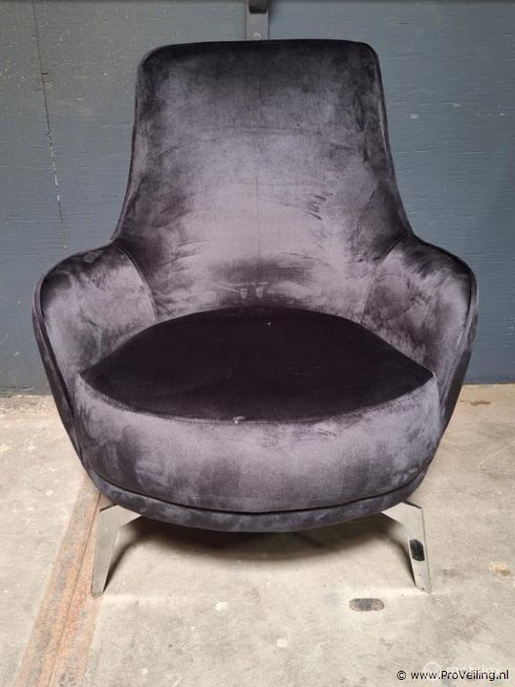 Online Veiling: Lounge fauteuil v.v. fluwelen stoffen bek..., Huis en Inrichting