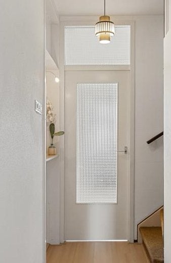 Binnendeur opdek wit gelakt met glas, Doe-het-zelf en Verbouw, Deuren en Horren, Ophalen, 80 tot 100 cm, Binnendeur, Zo goed als nieuw