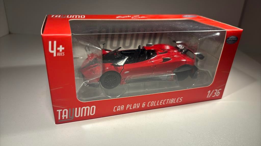 Pagani zonda hp barchetta red tayumo 1.36, Hobby en Vrije tijd, Modelauto's | 1:32, Zo goed als nieuw, Auto, Overige merken, Ophalen of Verzenden