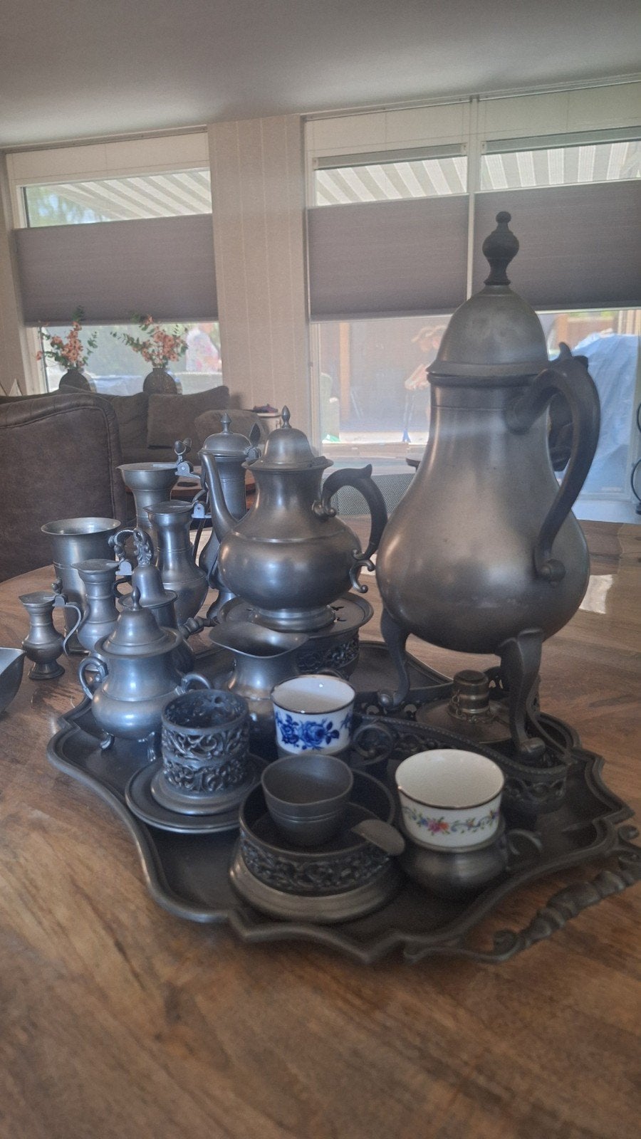Antiek tinnen theeservies en meer - Complete collectie, Antiek en Kunst, Ophalen