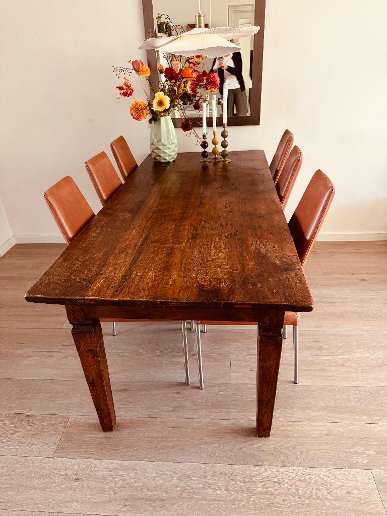 ** houten eettafel 90 x 200 cm**, Huis en Inrichting, Tafels | Eettafels, Ophalen, Gebruikt, 50 tot 100 cm, Vijf personen of meer