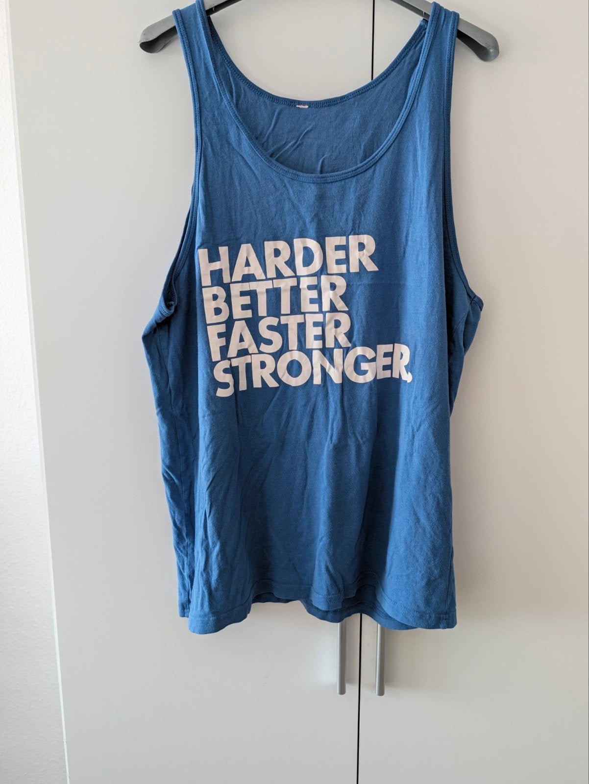 Sporttop Tanktop Gym Fitness Man Harder Better Faster Strong, Fitness, Ophalen of Verzenden, Zo goed als nieuw, Maat 48/50 (M)