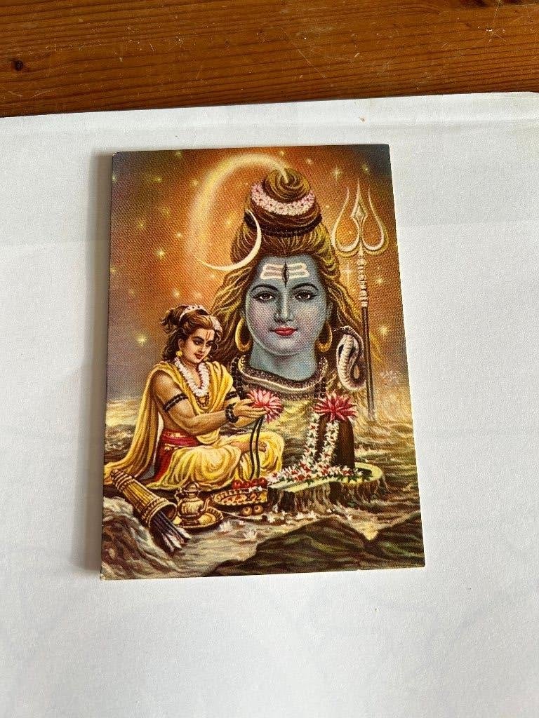 Dubbele Indiase kaart met meditatie, Ophalen of Verzenden, 1980 tot heden, Ongelopen, Overige thema's