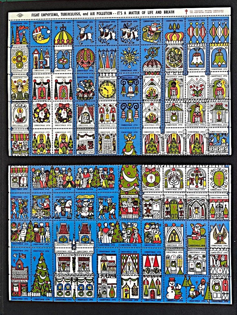 USA : TBC kerst/sluitzegel vel 1970 postfris - bestaat uit 2, Verzenden, Overige thema's