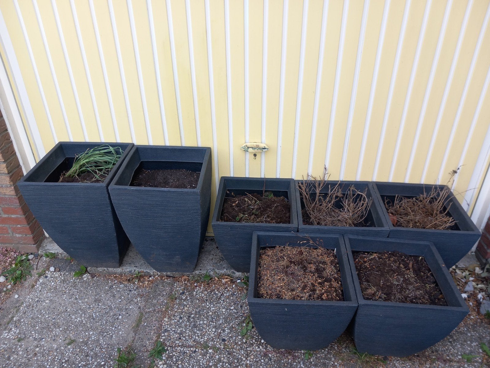 7 dezelfde plantenbakken, Tuin en Terras, Bloembakken en Plantenbakken, Ophalen, Vierkant, Kunststof