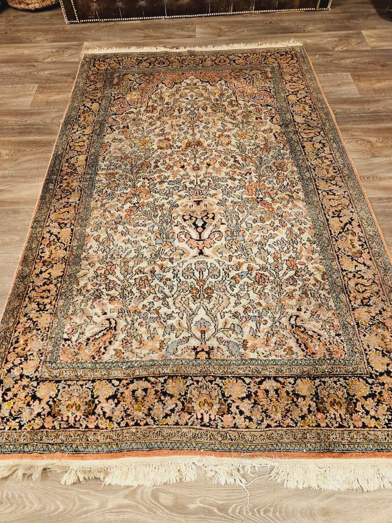 Perzisch Handgeknoopt Kashmir Tapijt. Prachtige kleuren!, 100 tot 150 cm, Crème, Perzisch, 200 cm of meer