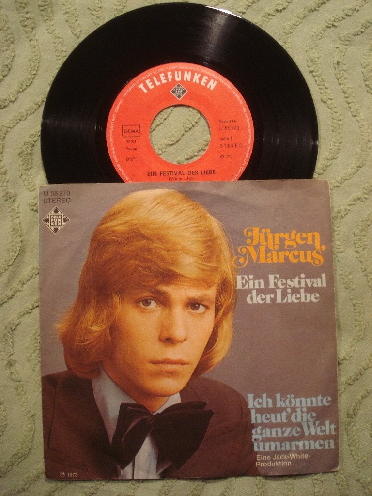 Jürgen Marcus 7" Vinyl Single: ‘Ein Festival de Liebe’ (D), Ophalen of Verzenden, Zo goed als nieuw, Pop