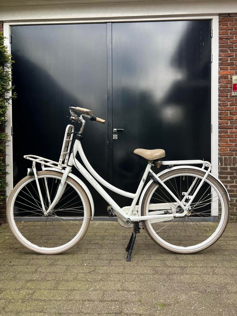 Witte Puch Damesfiets met Voordrager, Terugtraprem, Ophalen, Overige merken, 53 tot 56 cm