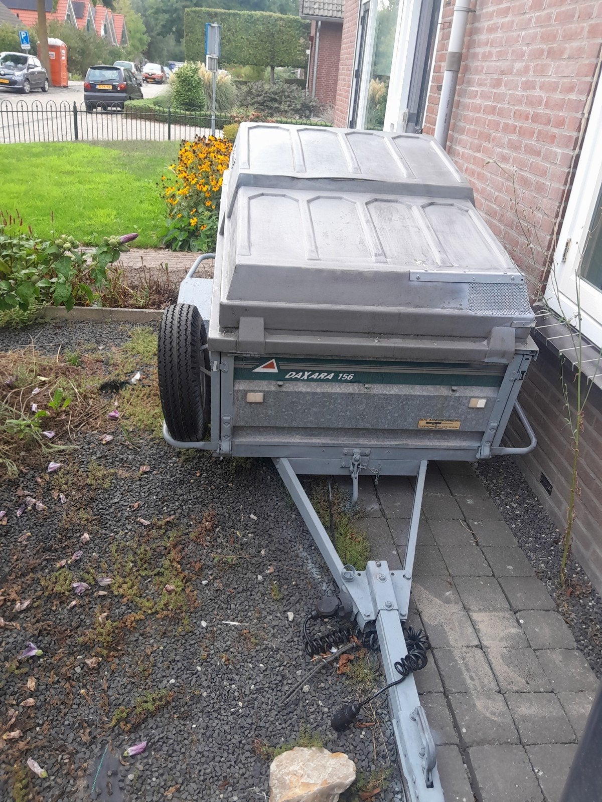 Daxara 156 aanhangwagen met deksel en reservewiel, Auto diversen, Ophalen, Gebruikt