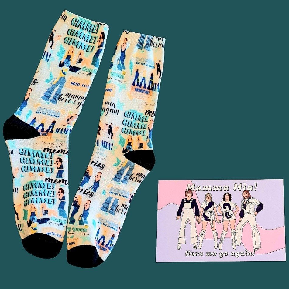 ABBA SOKKEN + BLANCO WENSKAART ABBA, Ophalen of Verzenden, Nieuw, Overige maten, Overige kleuren