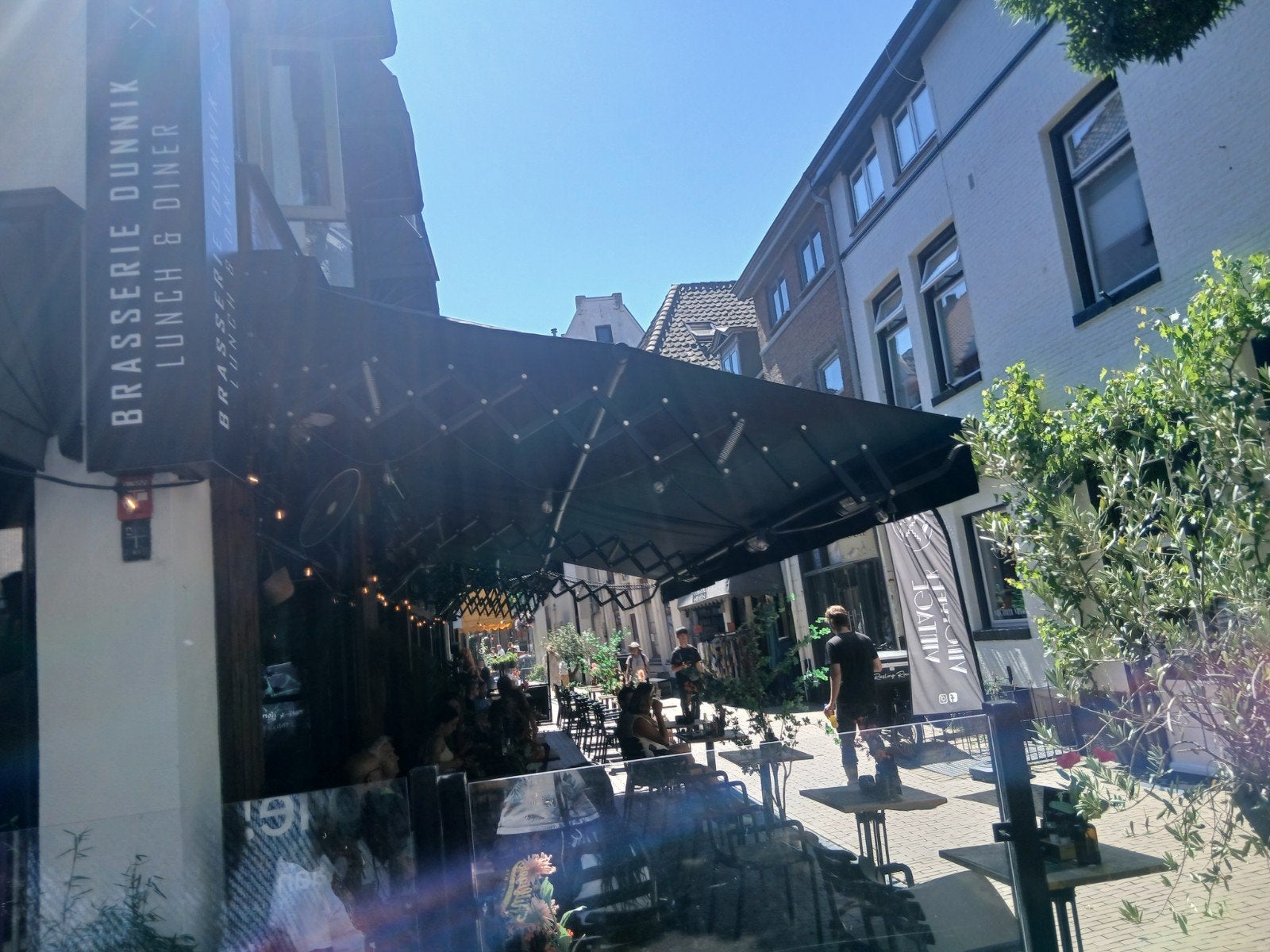 Horeca terras scherm 13 m bij 7 harmonica, Ophalen of Verzenden