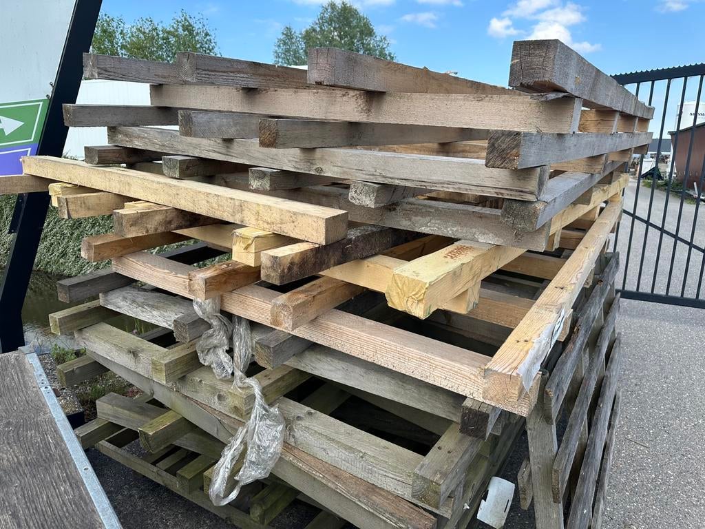 Gratis afhalen hout balken en pallets, Gebruikt, Ophalen of Verzenden, 50 mm of meer, Minder dan 200 cm