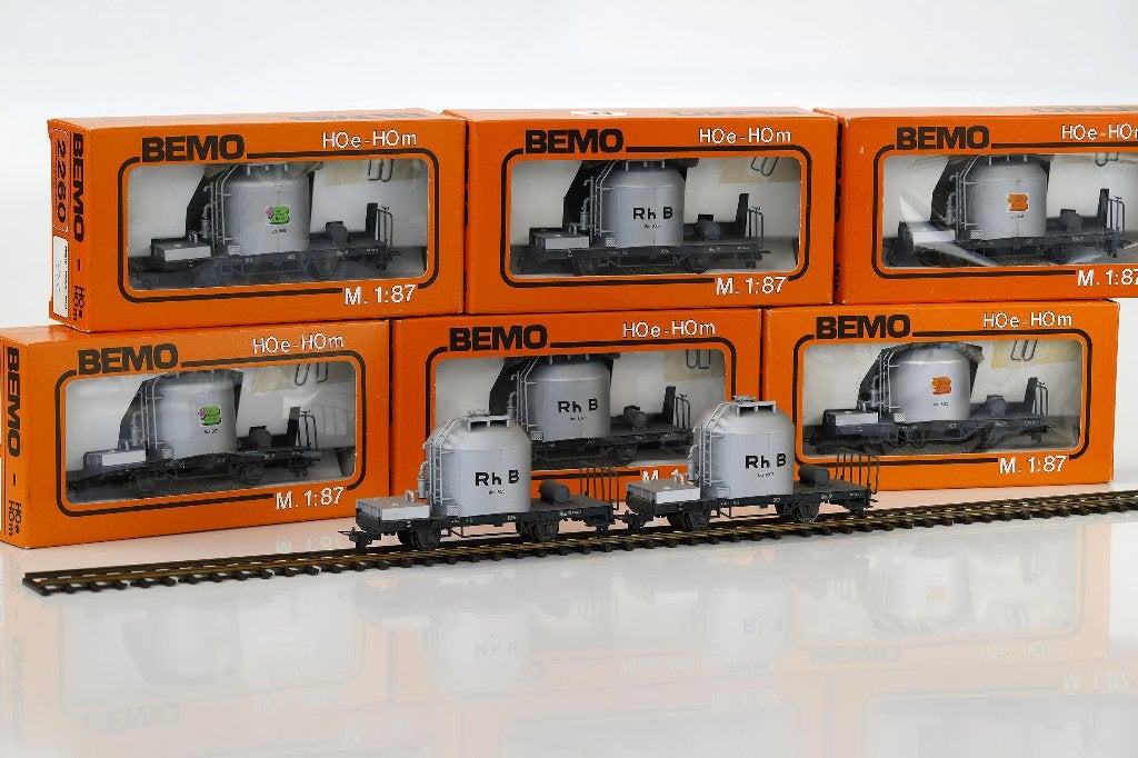 Set van 6 Nieuwe Bemo Cementwagons type Uce ‘Mohrenkopf’ H0m, Hobby en Vrije tijd, Overige merken, Gelijkstroom, Ophalen of Verzenden
