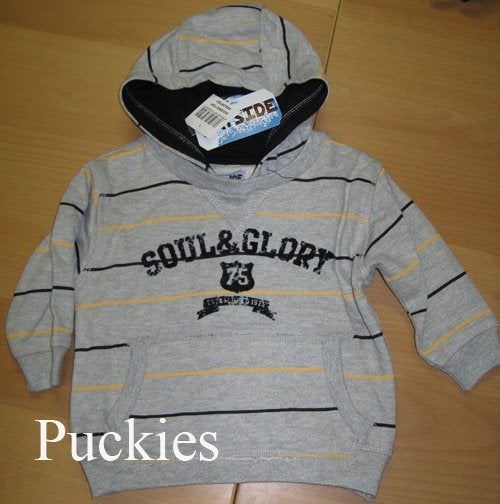 Grijze hooded sweater maat 68/74 NIEUW (8795) a, Bayside, Truitje of Vestje, Nieuw, Ophalen of Verzenden