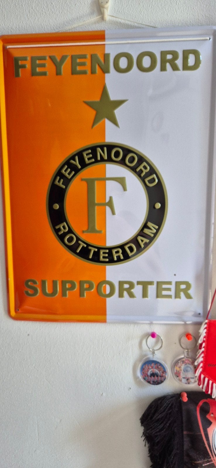 Uniek Feyenoord lichtmetalen wandbord - 40x30cm, Ophalen of Verzenden, Gebruikt