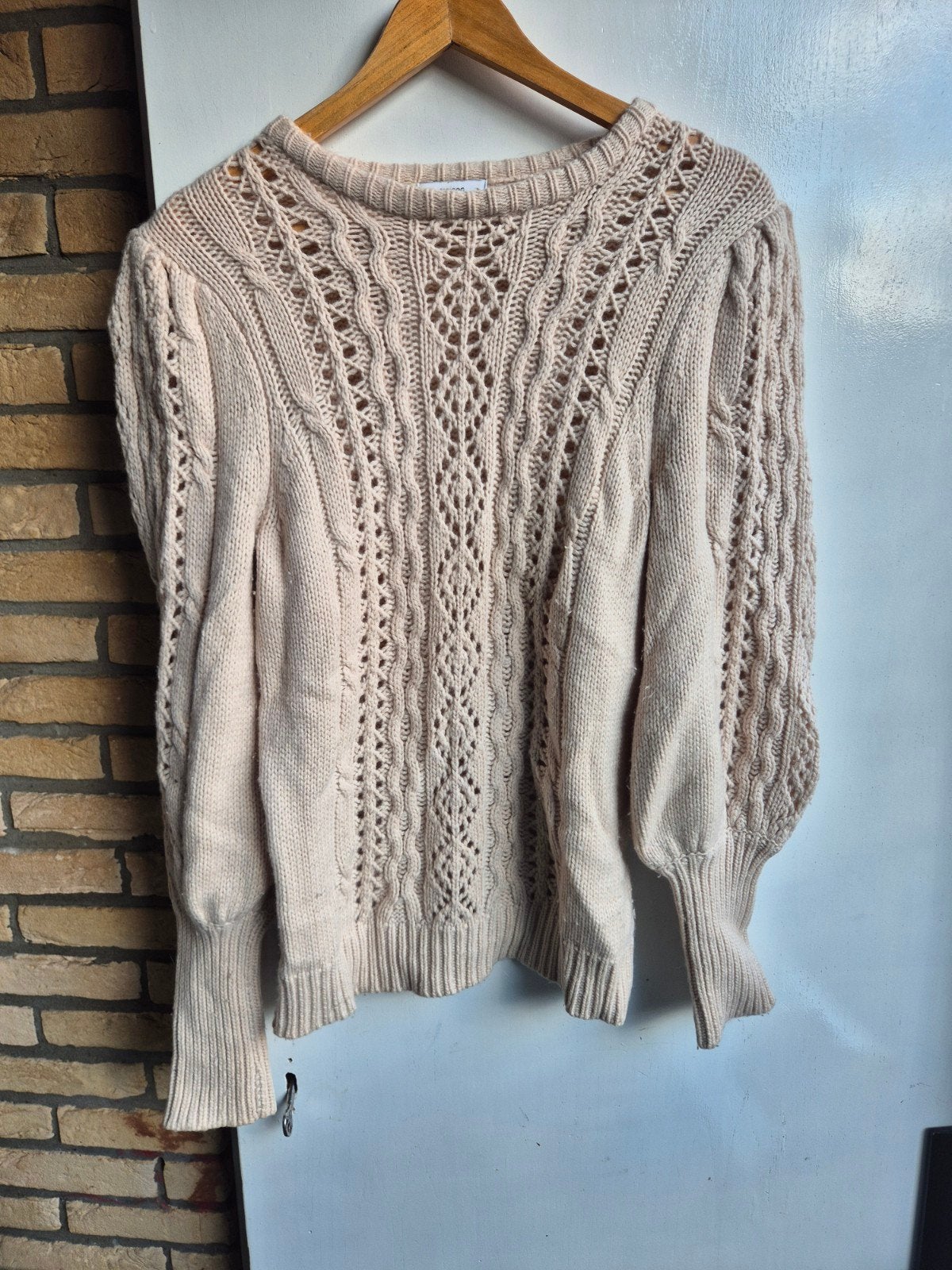 SUNCOO Paris Wol & Cashemere Mix Gebreide Trui 'Pacidi' -, Kleding | Dames, Maat 38/40 (M), Beige, Ophalen of Verzenden, Suncoo