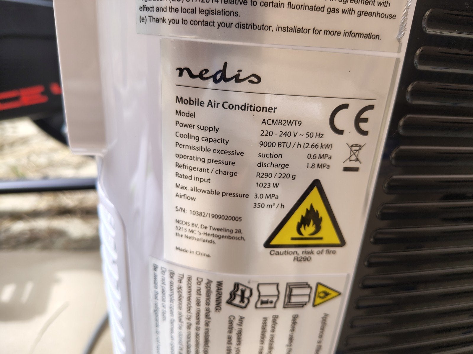 Nedis Mobiele Airco ACMB2WT9 met slang en afstandsbediening, Ophalen