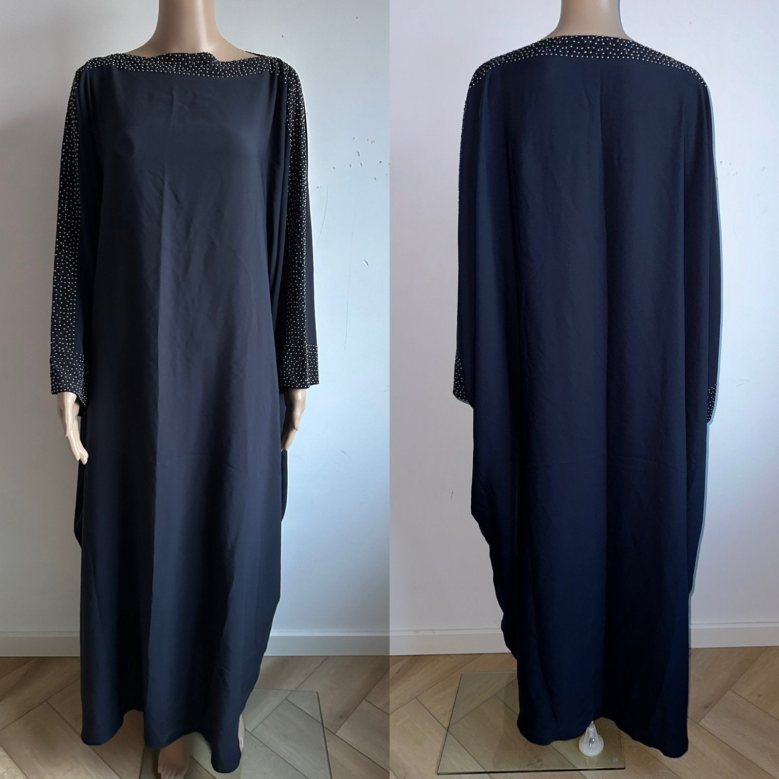 Abaya kaftan jurk vest djelebba jas jasje kimono top L XL, Ophalen of Verzenden, Zo goed als nieuw, Blauw, Jurk