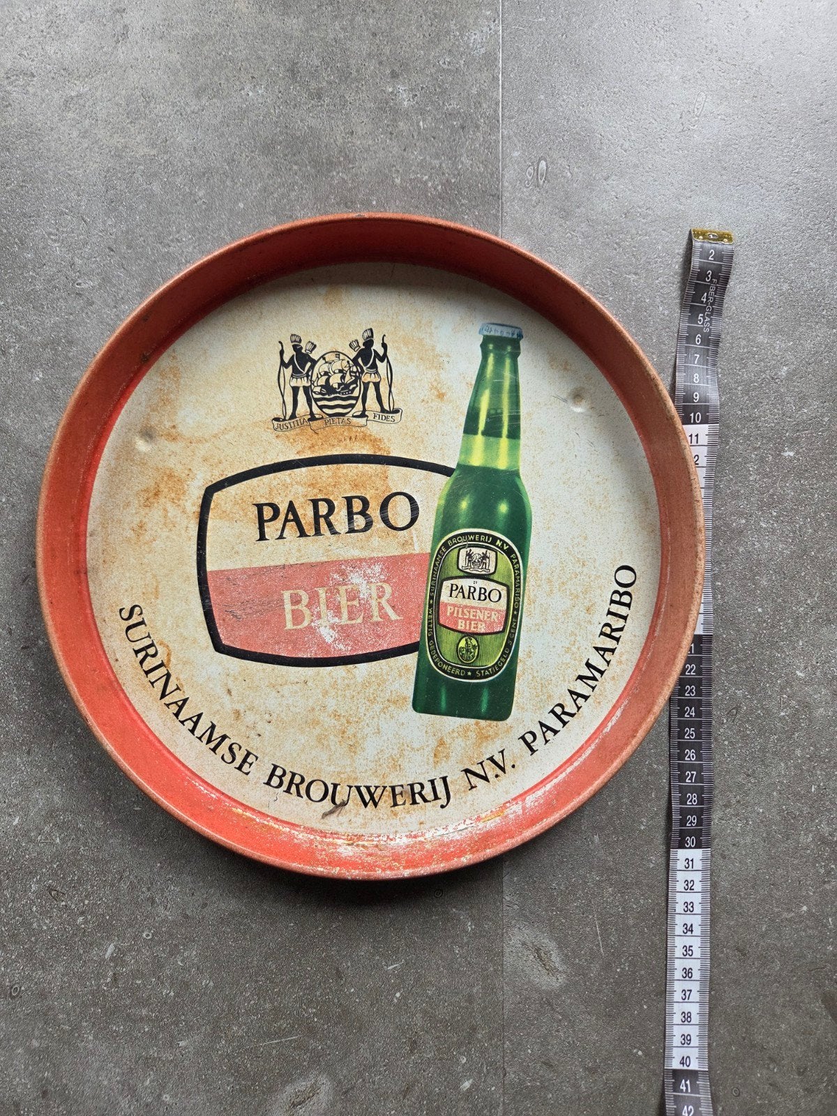 Parbo Bier Dienblad Suriname - Leuk voor mancave/decoratie, Ophalen of Verzenden